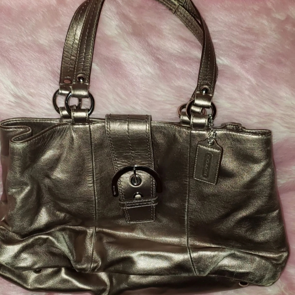 Gold copper metallic Coach Handbag purse